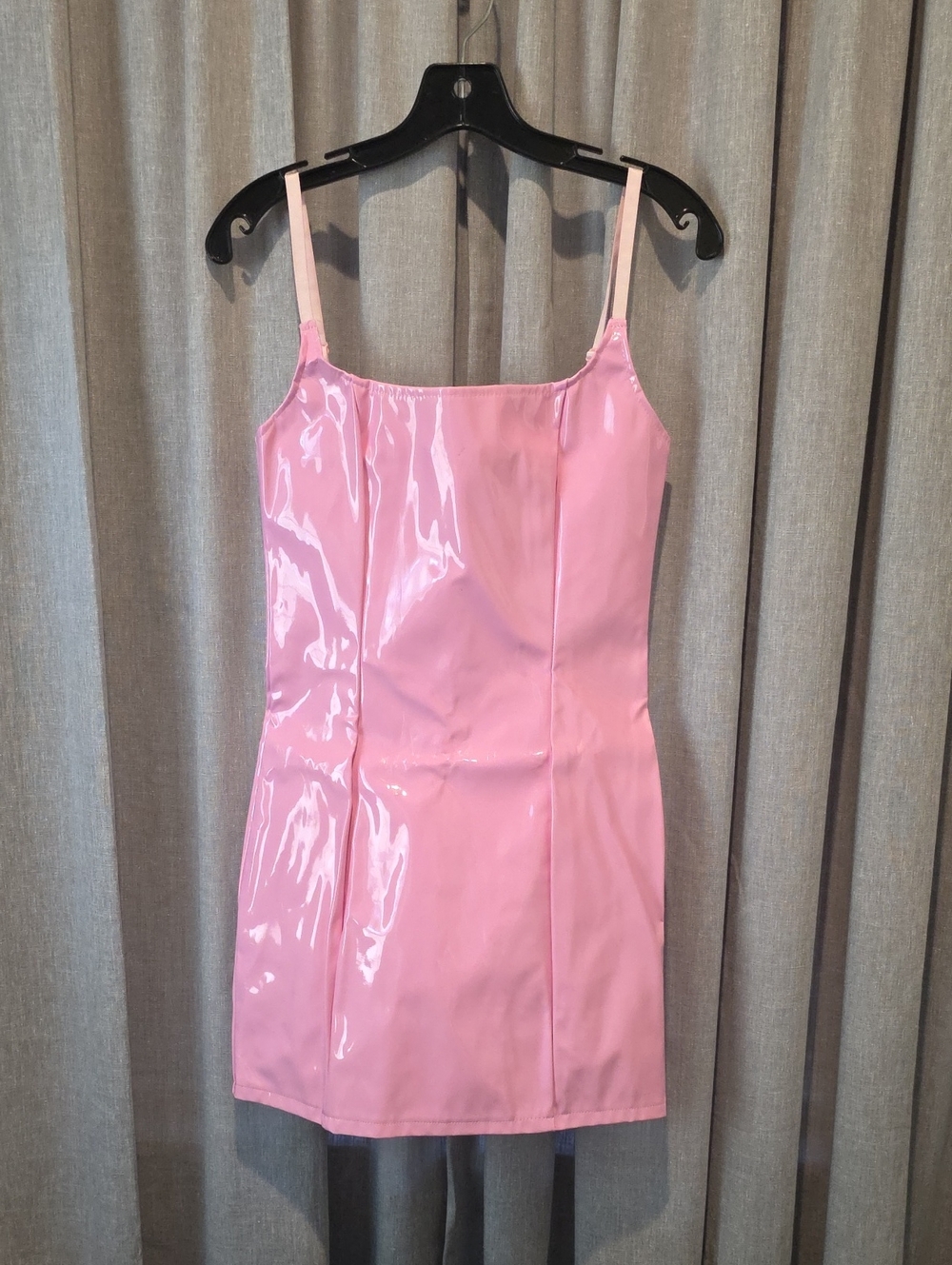 PrettyLittleThing Pink PU Bodycon Mini Slip Dress